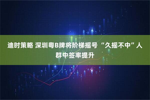 迪时策略 深圳粤B牌将阶梯摇号 “久摇不中”人群中签率提升