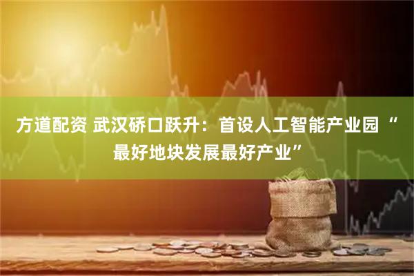 方道配资 武汉硚口跃升：首设人工智能产业园 “最好地块发展最好产业”
